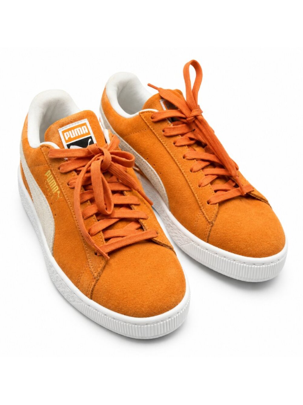 Puma Suede Classic Men’s Size 12 Orange/White Low Top Sneakers
